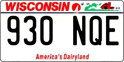 WI license plate 930NQE