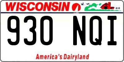 WI license plate 930NQI