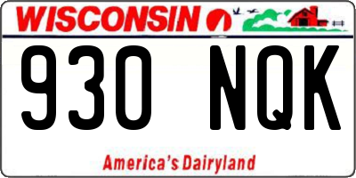 WI license plate 930NQK