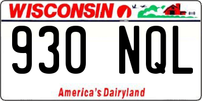 WI license plate 930NQL