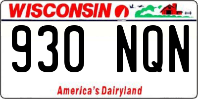 WI license plate 930NQN