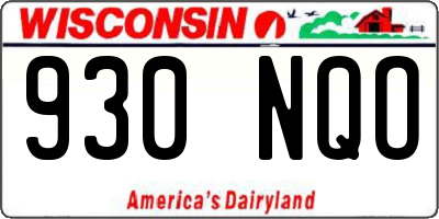 WI license plate 930NQO