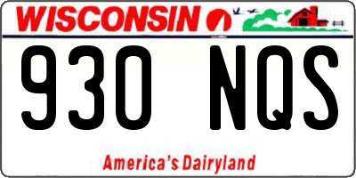 WI license plate 930NQS