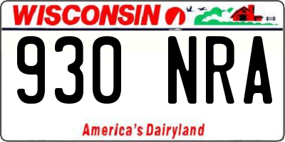 WI license plate 930NRA