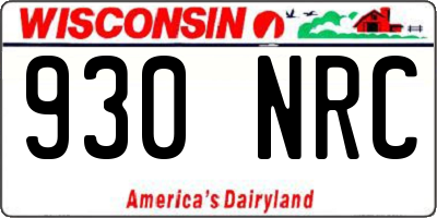 WI license plate 930NRC