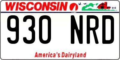 WI license plate 930NRD