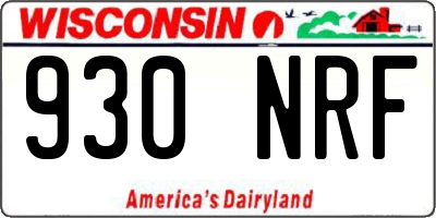 WI license plate 930NRF