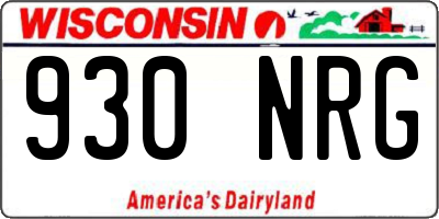 WI license plate 930NRG