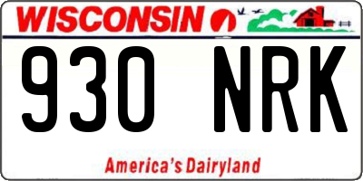 WI license plate 930NRK