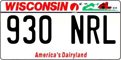 WI license plate 930NRL