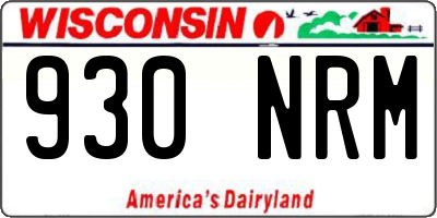 WI license plate 930NRM