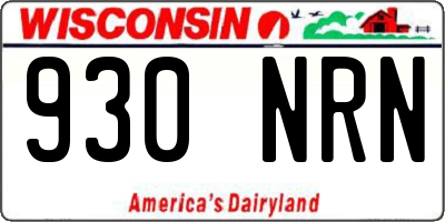 WI license plate 930NRN