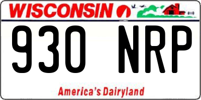 WI license plate 930NRP