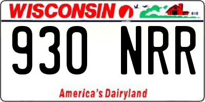 WI license plate 930NRR