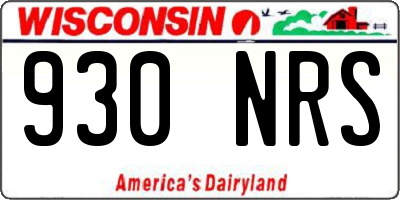 WI license plate 930NRS