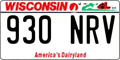 WI license plate 930NRV