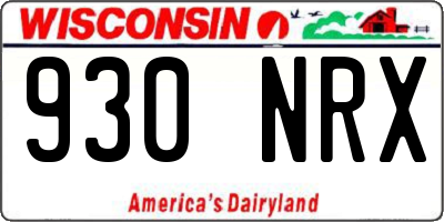 WI license plate 930NRX