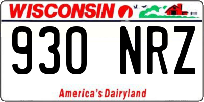 WI license plate 930NRZ