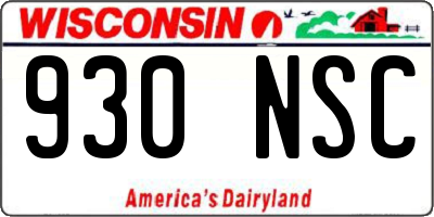 WI license plate 930NSC
