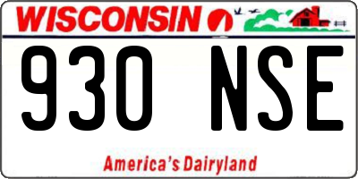 WI license plate 930NSE