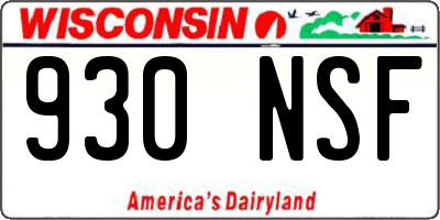 WI license plate 930NSF