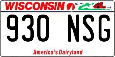 WI license plate 930NSG