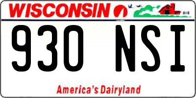 WI license plate 930NSI