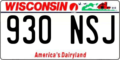 WI license plate 930NSJ