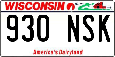 WI license plate 930NSK