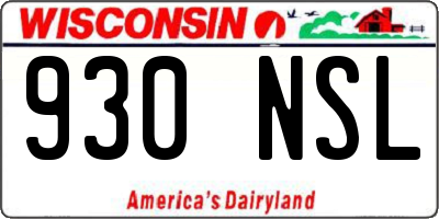 WI license plate 930NSL
