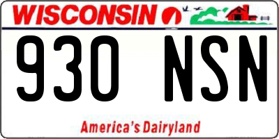 WI license plate 930NSN