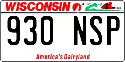 WI license plate 930NSP