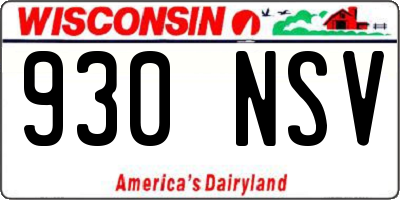 WI license plate 930NSV