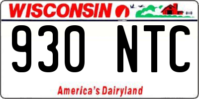 WI license plate 930NTC