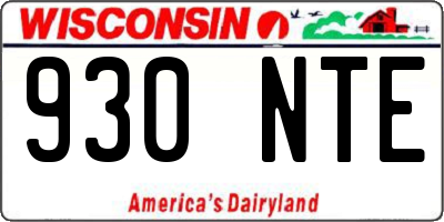 WI license plate 930NTE