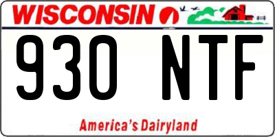WI license plate 930NTF