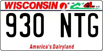WI license plate 930NTG