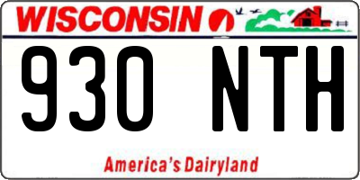 WI license plate 930NTH