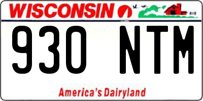 WI license plate 930NTM