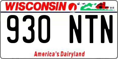WI license plate 930NTN
