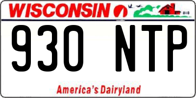 WI license plate 930NTP
