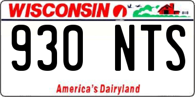 WI license plate 930NTS