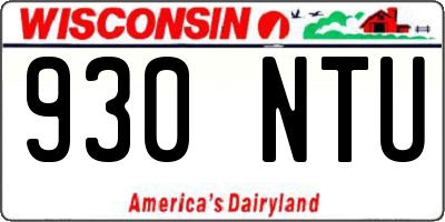 WI license plate 930NTU