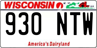 WI license plate 930NTW