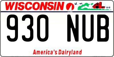 WI license plate 930NUB