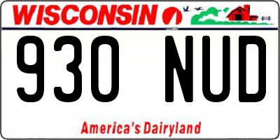 WI license plate 930NUD