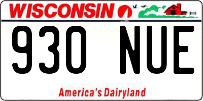 WI license plate 930NUE