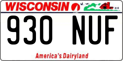 WI license plate 930NUF
