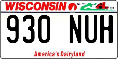 WI license plate 930NUH