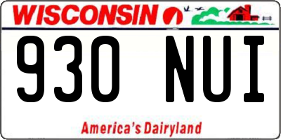 WI license plate 930NUI